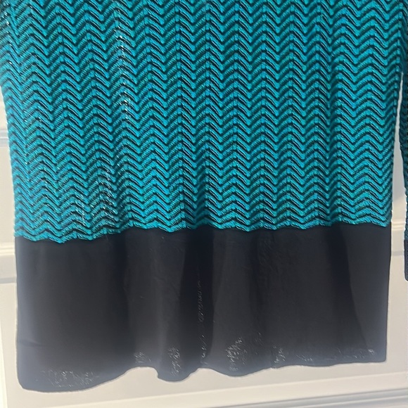 EXCLUSIVELY MISOOK VNeck Cardigan Turquoise Black Women's Size XS Y2K Career - Picture 10 of 14